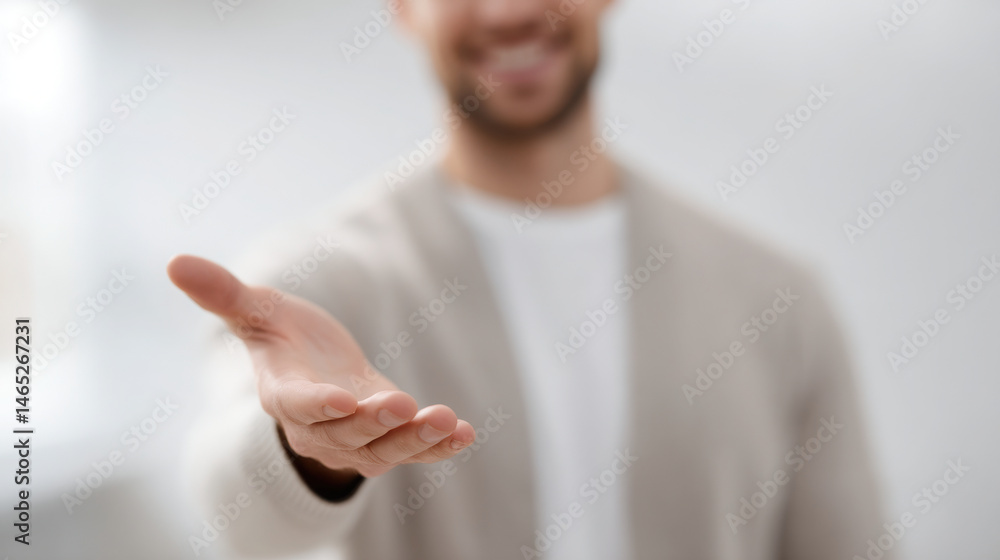 Obraz premium portrait of ophthalmologist on left side of frame hands out of shot