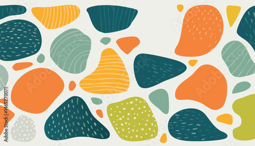 Modern Abstract Organic Shapes Pattern Vibrant