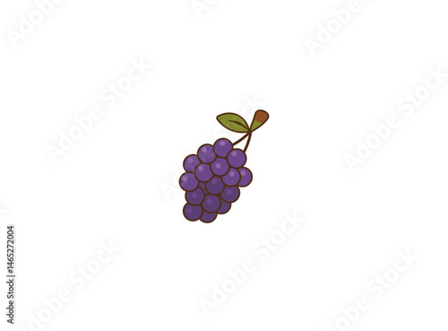 3d vector illustration of grapes with foliage isolated on white background	