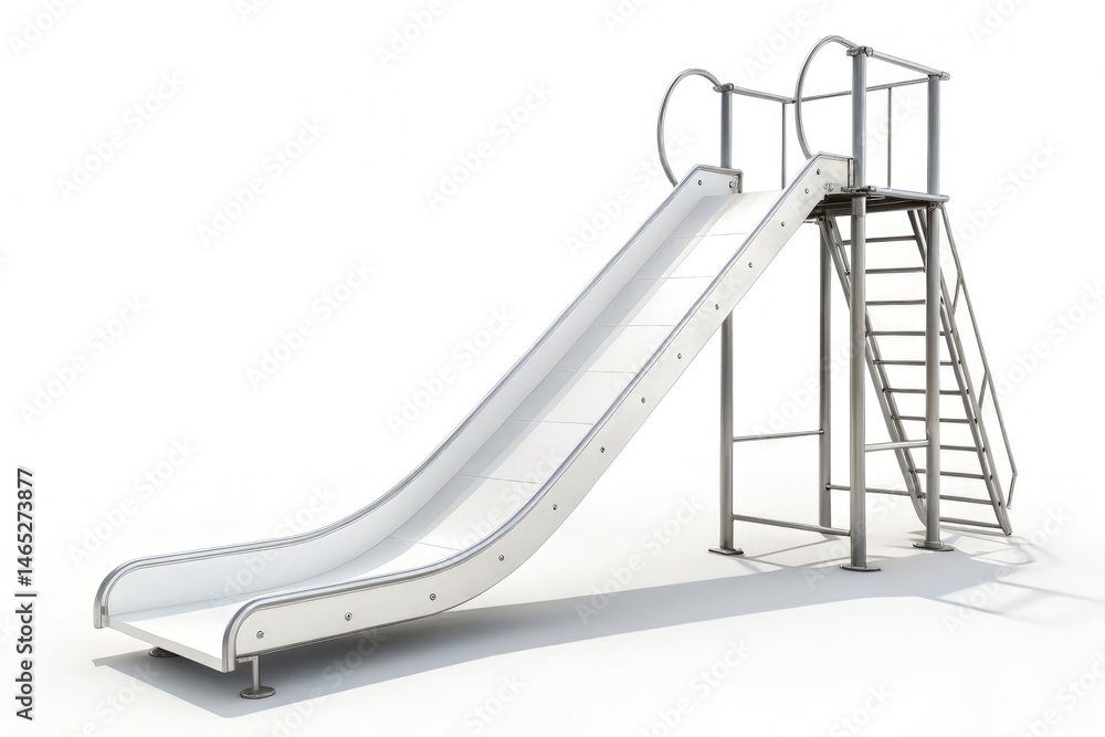 White Metal Slide on a Plain Background in Gigapixel Scale Generative AI