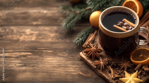 Warm and inviting, this seasonal beverage captures the essence of winter with fragrant aromas and festive decorations, perfect for cozy gatherings and celebrations this holiday season.