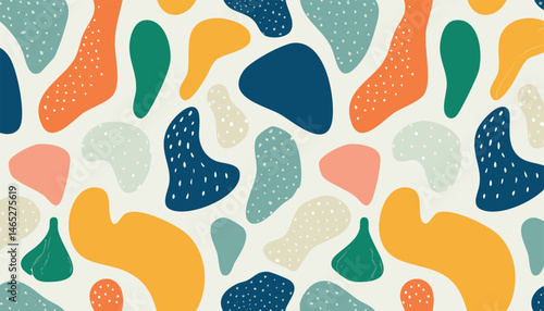 Modern Abstract Organic Shapes Pattern Cute