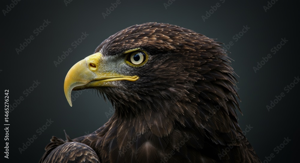 Obraz premium Majestic Portrait of a Golden Eagle Captivating Details and Intense Gaze