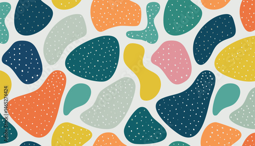 Modern Abstract Organic Shapes Pattern Art