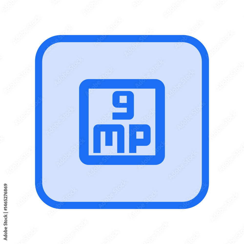 9 Megapixel Outlined Icon 9 Megapixel Outlined Icon