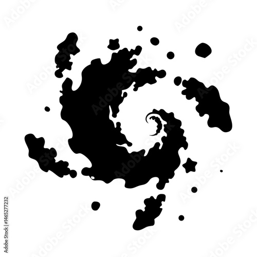 Abstract black spiral shape design element vector illustration swirl graphic art backdrop image, art
