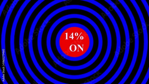 a neon sign in striking red and white letters spelling on suitable for business, promotion, advertising, discount. motion graphic, animated discount animation ,white radio waves Background on black ba