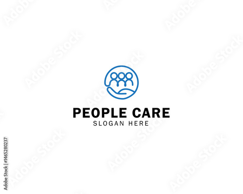 People care Circular Link Initial Letter O for Family or Cultural Group Community design logo