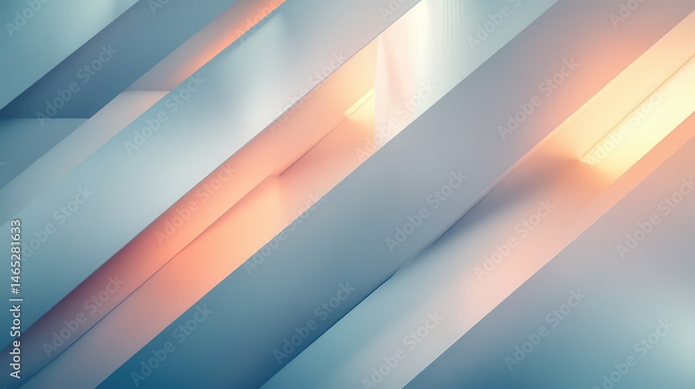 Fototapeta premium Abstract architectural design with diagonal lines and soft lighting