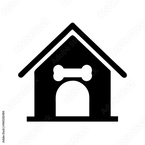 Dog house vector icon pet house illustration kennel graphic doghouse symbol animal shelter sign bone logo