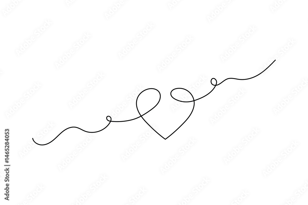 Heart shape minimalist one line art vector illustration Heart shape minimalist one line art vector illustration