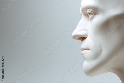 Wallpaper Mural portrait of sculptor focused expression left side of frame light aesthetic minimalism bright blurred background Torontodigital.ca