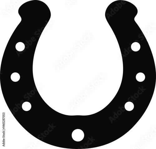 Horseshoe silhouette vector, Horse shoe icon design