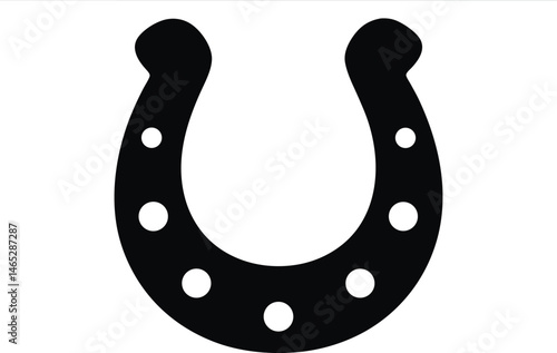 Horseshoe silhouette vector, Horse shoe icon design