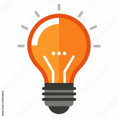 new style red light electric halogen bulb light vector icon on white background