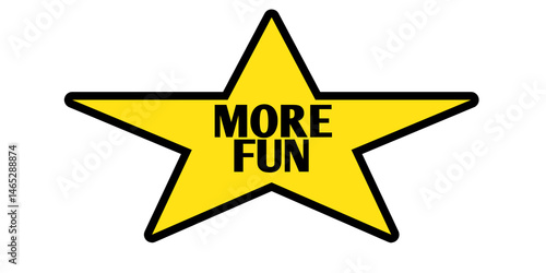 Tableau sur toile More Fun Star Icon – Yellow Star Graphic for Fun Promotions, Parties, Games, and