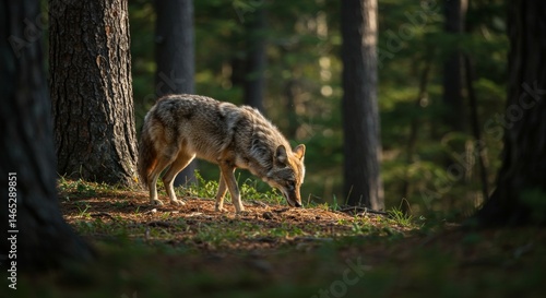 Wallpaper Mural Coyote on the Hunt: An Enthralling View of Wildlife in its Habitat Torontodigital.ca