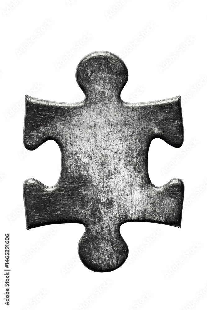 Isolated Grungy Metal Jigsaw Puzzle Piece Isolated Grungy Metal Jigsaw Puzzle Piece