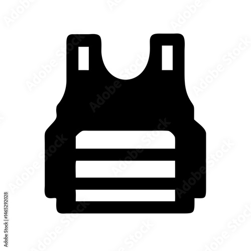 Illustration of bulletproof vest body armor tactical gear protection equipment safety clothing icon design