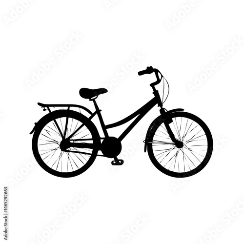 Bicycle silhouette vector illustration of bike cycle transportation riding vehicle transport design graphic