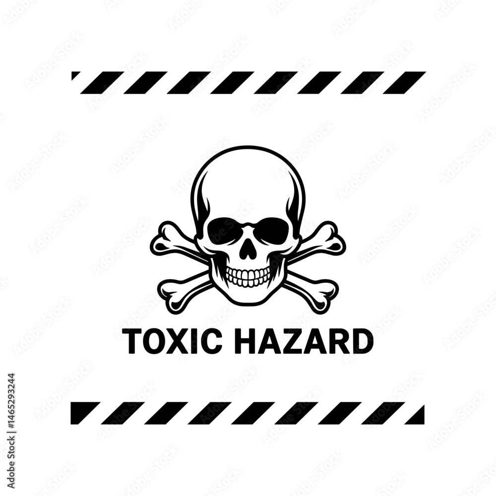 Fototapeta premium Toxic Skull Hazard: A stark warning symbol featuring a skull and crossbones with the inscription 