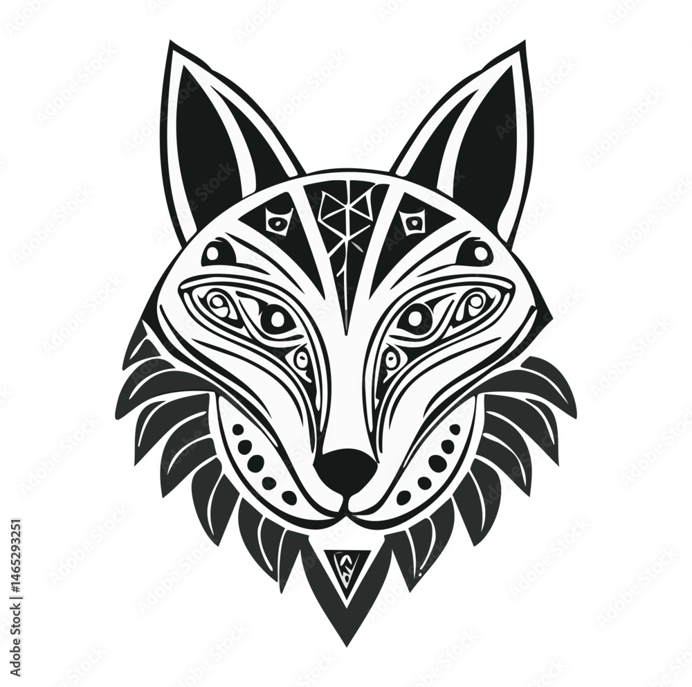 Obraz premium tribal wolf tattoo