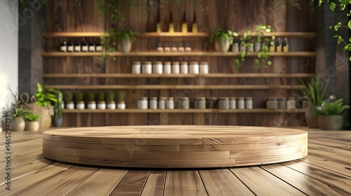 Wallpaper Mural Wooden platform in rustic store with jars and bottles Torontodigital.ca