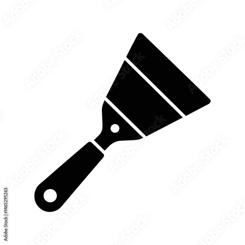 Precision in Hand: A single, well-crafted putty knife, depicted in striking silhouette against a minimalist backdrop, embodies the essence of craftsmanship, perfect for illustrating construction.