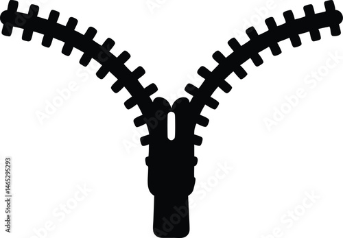 zipper black silhouette vector illustration, zipper  icon, zipper isolated, zipper symbol