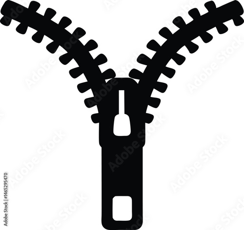 zipper black silhouette vector illustration, zipper  icon, zipper isolated, zipper symbol