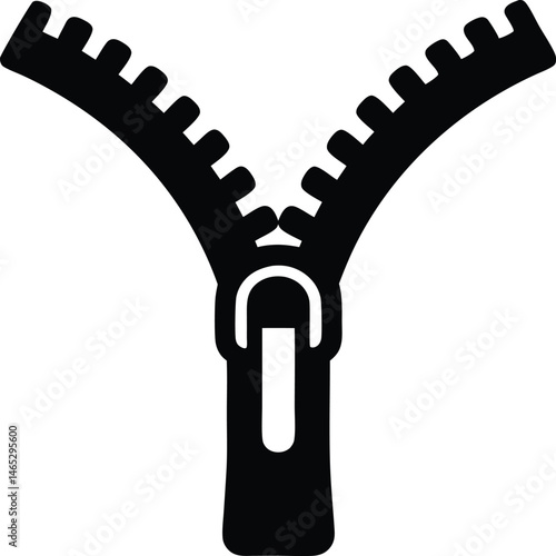 zipper black silhouette vector illustration, zipper  icon, zipper isolated, zipper symbol