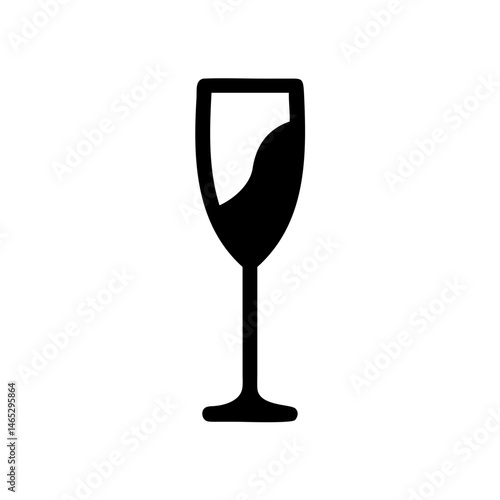 Elegant wine glass vector illustration for drinkware design, barware graphics, and beverage promotions design.