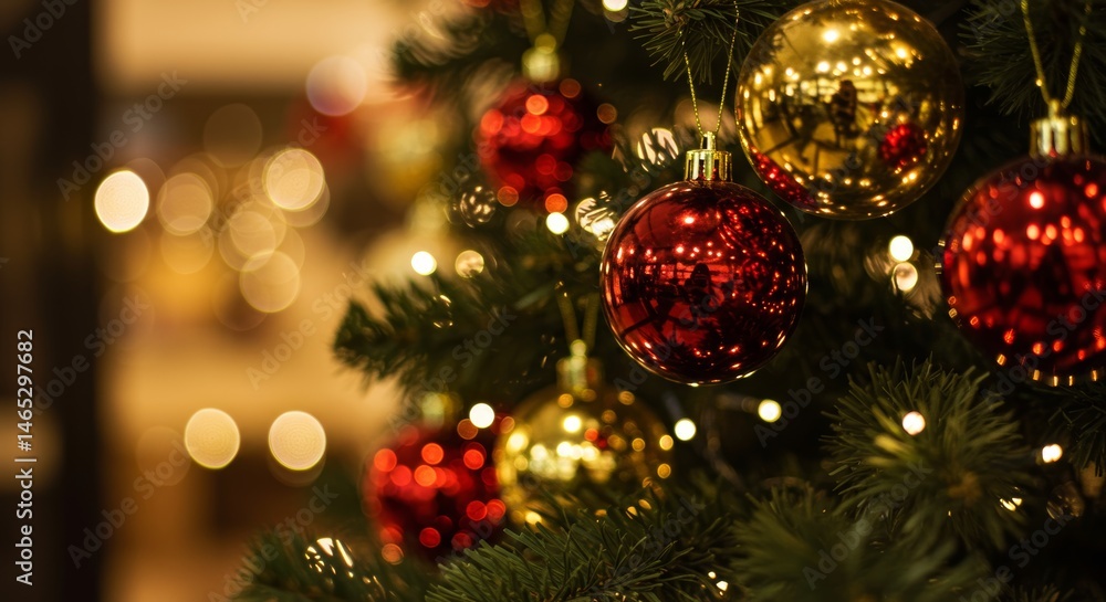 Festive Christmas Tree Decorations with Sparkling Lights and Ornaments Festive Christmas Tree Decorations with Sparkling Lights and Ornaments