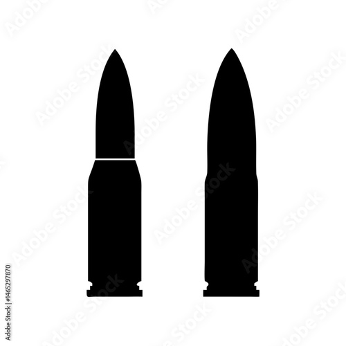 Ammunition bullet cartridge firearm projectile weapon gun shot round rifle pistol black silhouette