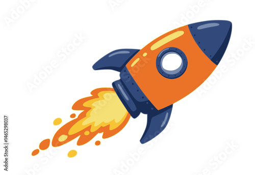 Bright red rocket