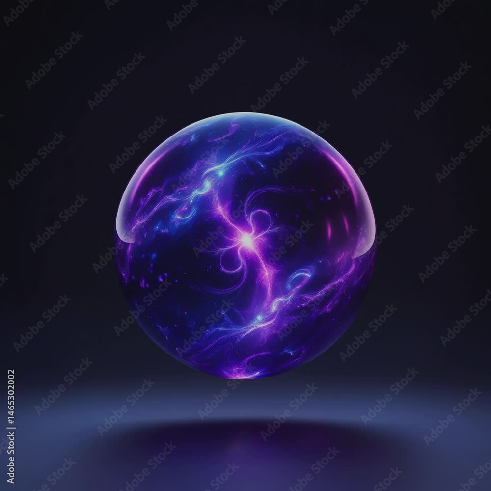 Glowing Purple Energy Orb Flickering, Mystical Swirls, Black Seamless, 4K Video Glowing Purple Energy Orb Flickering, Mystical Swirls, Black Seamless, 4K Video