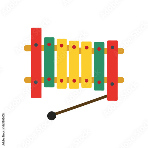 Colorful xylophone vector art illustration