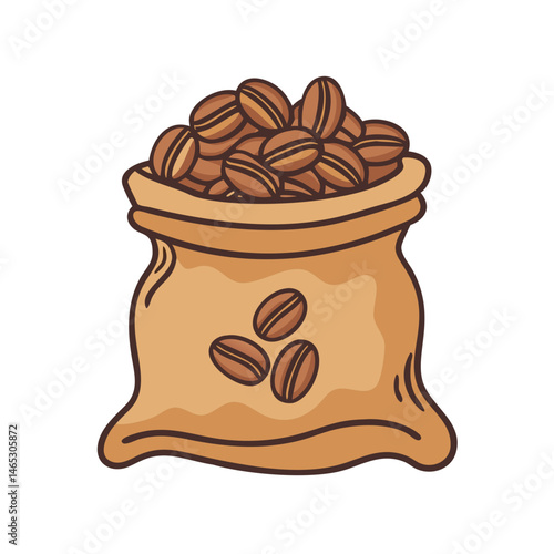 Coffee beans in sack vector illustration coffee sack coffee beans bag coffee sack vector art