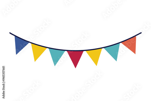 Colorful Triangle Bunting Decoration for Parties and Celebrations with a Simple Design