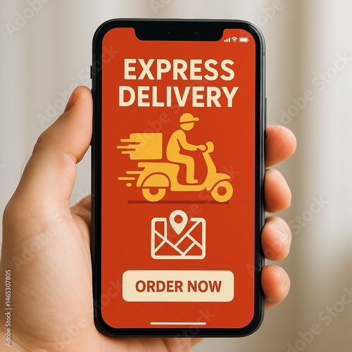 Express delivery service app on smartphone