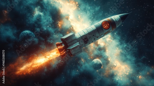 Wallpaper Mural Rocket blasting through the cosmos brilliance Torontodigital.ca