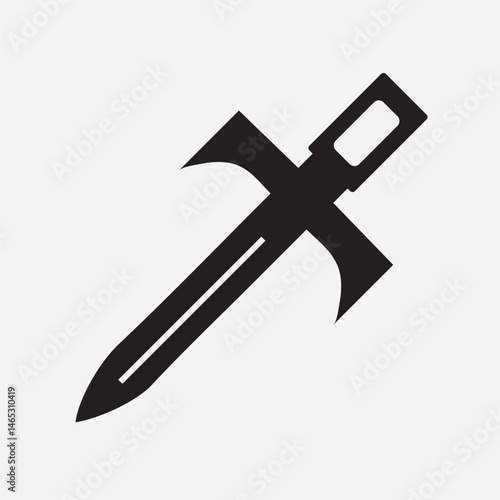 Sword Silhouette: Minimalist Weapon Illustration

