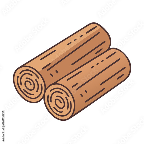 Illustration of wood logs timber lumber firewood stack wooden logs pile for construction material