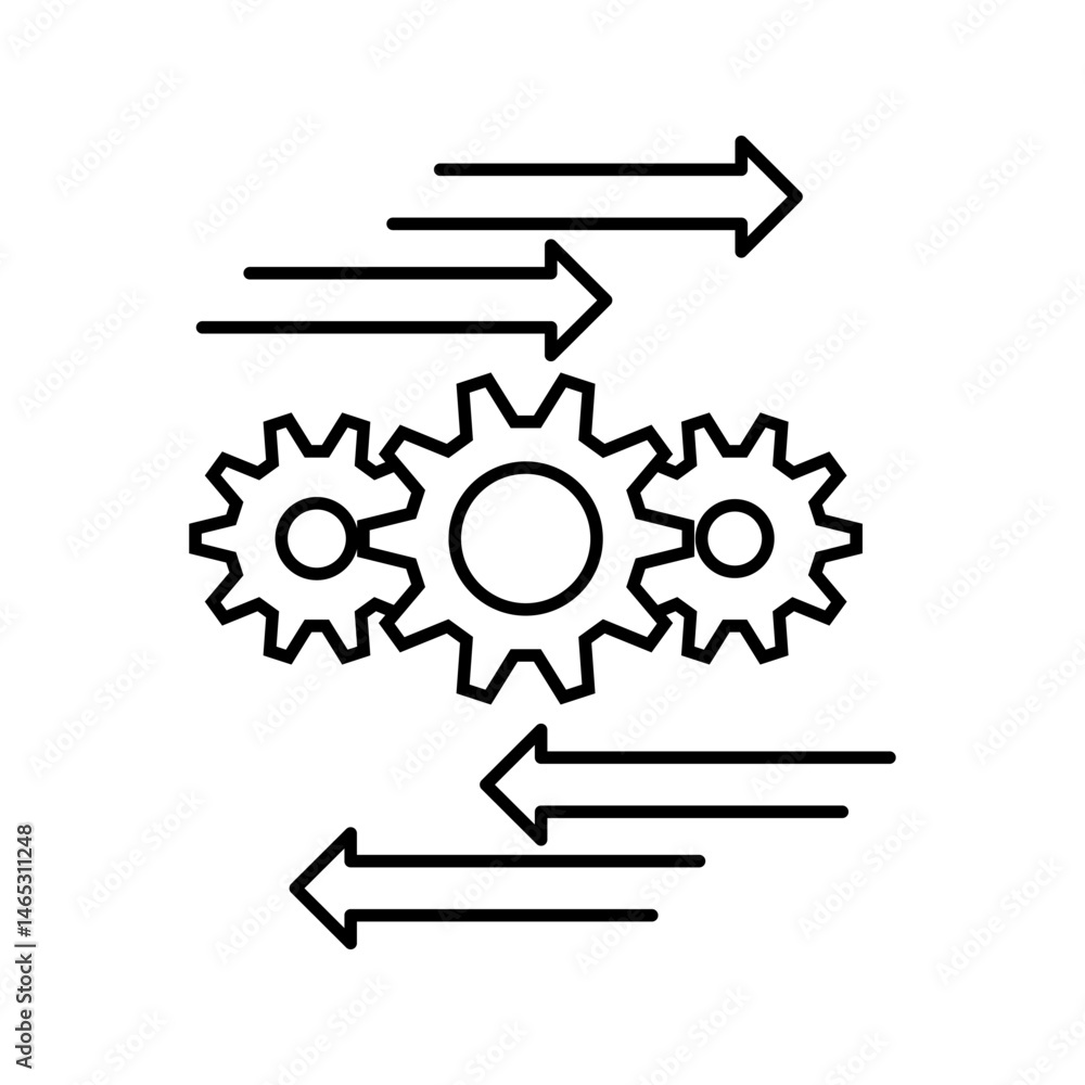 of Process icons. Process automation sign. for mobile concept and web design. vector illustration on white background of Process icons. Process automation sign. for mobile concept and web design. vector illustration on white background