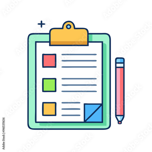 Clipboard checklist task list to do list with pencil planning organization project management note