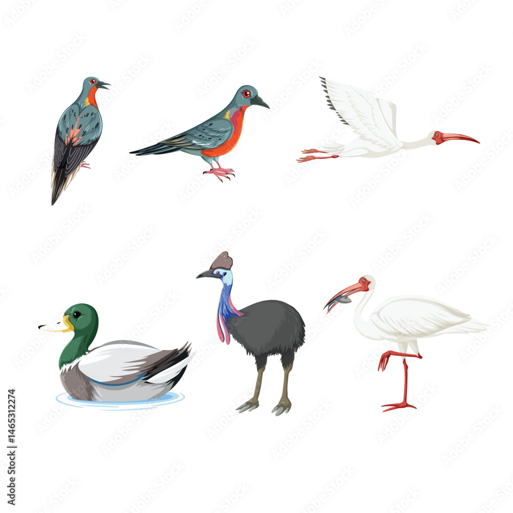 Naklejka premium set of different birds