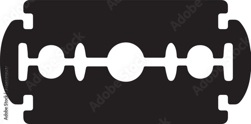 Razor Blade Shape in Black Vector | Clean Cutting Tool Illustration Without Silhouette Style