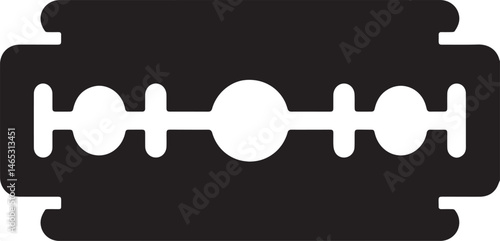 Razor Blade Shape in Black Vector | Clean Cutting Tool Illustration Without Silhouette Style
