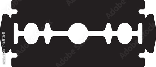 Razor Blade Shape in Black Vector | Clean Cutting Tool Illustration Without Silhouette Style