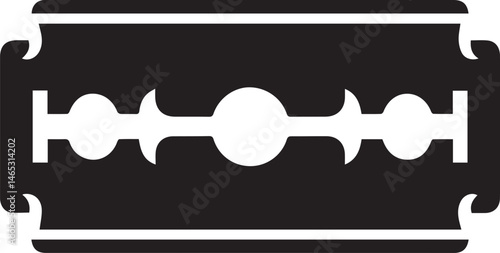 Razor Blade Shape in Black Vector | Clean Cutting Tool Illustration Without Silhouette Style